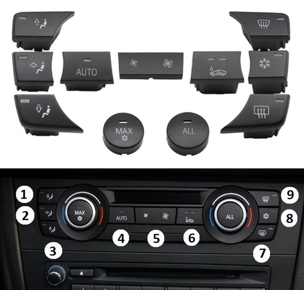 Pack 11 Air Conditioning Module Buttons BMW Series 1 3 X1 X3 E82 E90 E84 F25