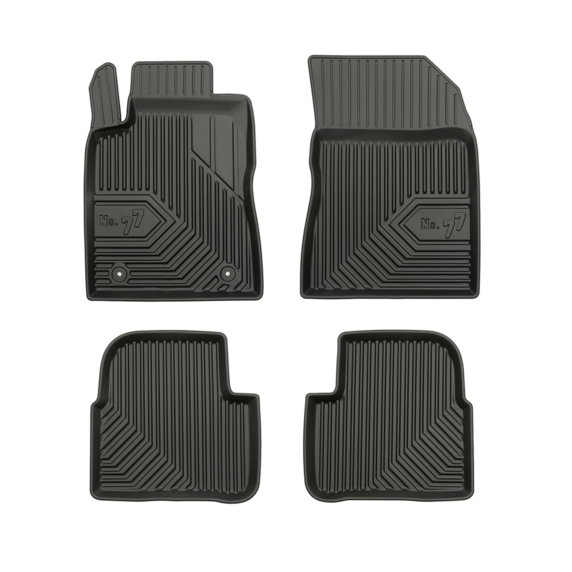 Texer Black Rubber Car Mats For Citroën C3 Aircross 2017+ – Front Left And Right