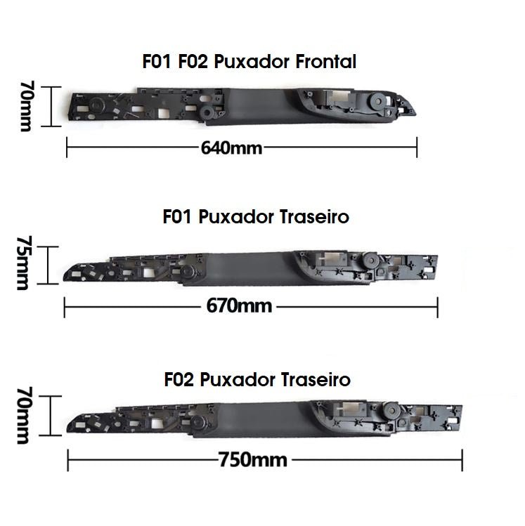 Pack 4 Puxadores Pretos BMW Série 7 F02 - GTD Car Parts