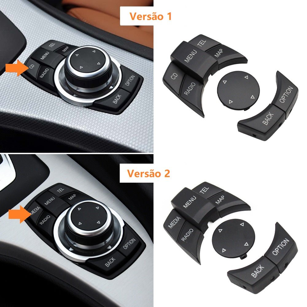 Pack 6 Botões IDRIVE CIC BMW X1 X5 X6 Série 1/3/5 E81 E90 E60 MEDIA - GTD Car Parts