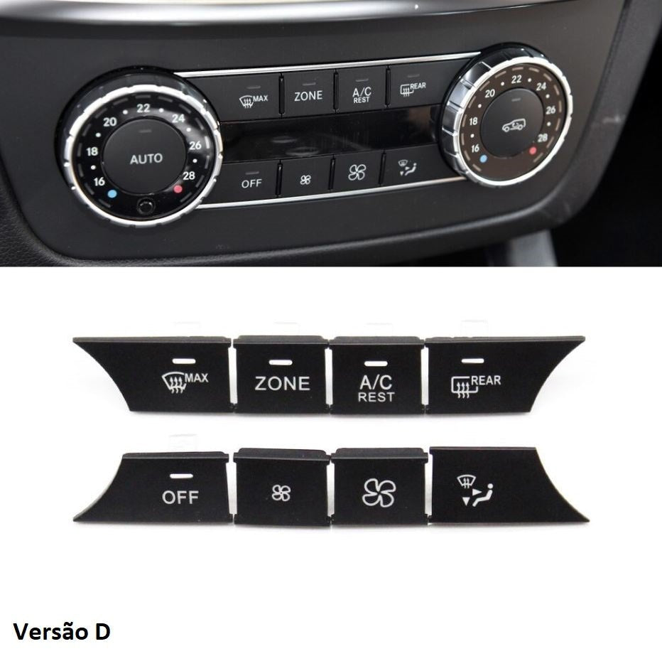 Pack 8 Botões Módulo Ar Condicionado Mercedes - Benz ML GL GLS W166 W292 2012 - 2019 Versão D - GTD Car Parts