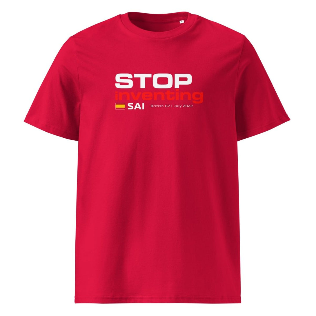 T - shirt Carlos Sainz Formula 1 Stop Inventing Dark - Autocubo