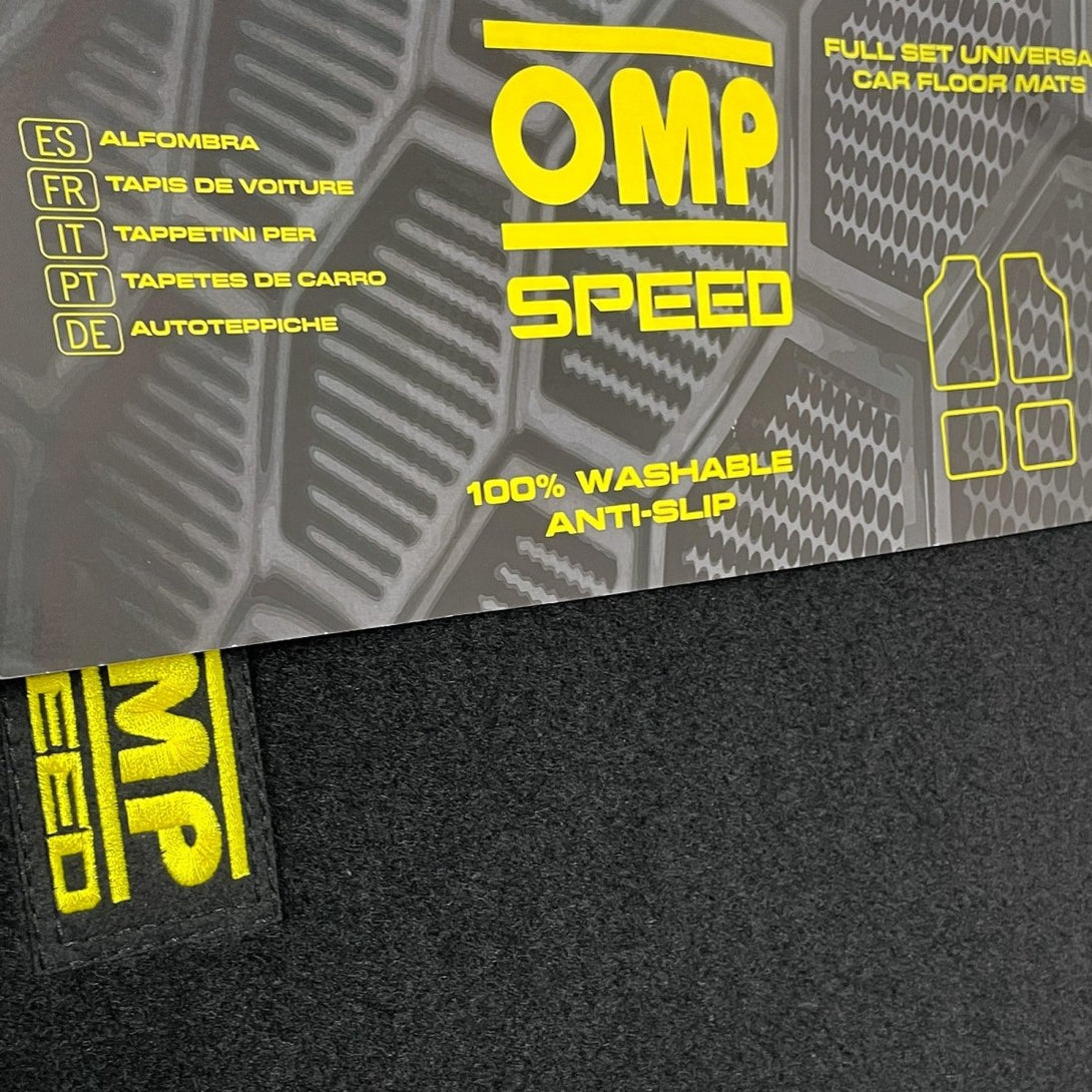 Tapetes OMP SPEED Preto Logo Amarelo - Omp