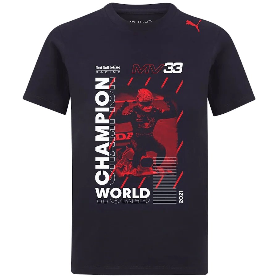 T-Shirt Max Verstappen 33 Red Bull Racing Champion - Red Bull Racing F1